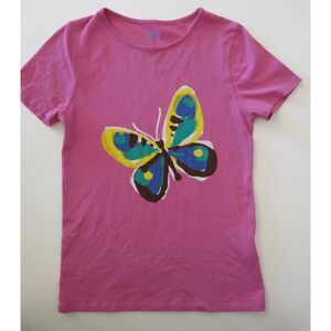 Mini Boden short sleeve pink yellow green rainbow butterfly top shirt tee 11 12